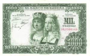 1000 Pesetas 29.11.1957